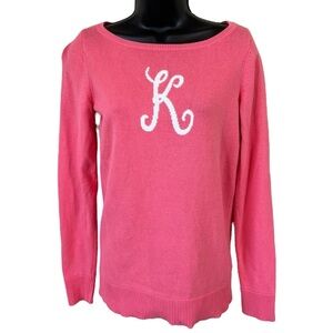 Lilly Pulitzer Marielle Sweater ‘K’ Monogram Size Medium
